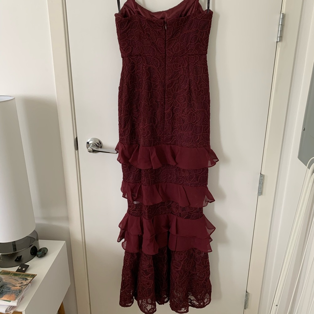 Ever New Melbourne Mermaid Lace Ruffle Fitted Dress Gown Size 2 - Picture 3 of 8
